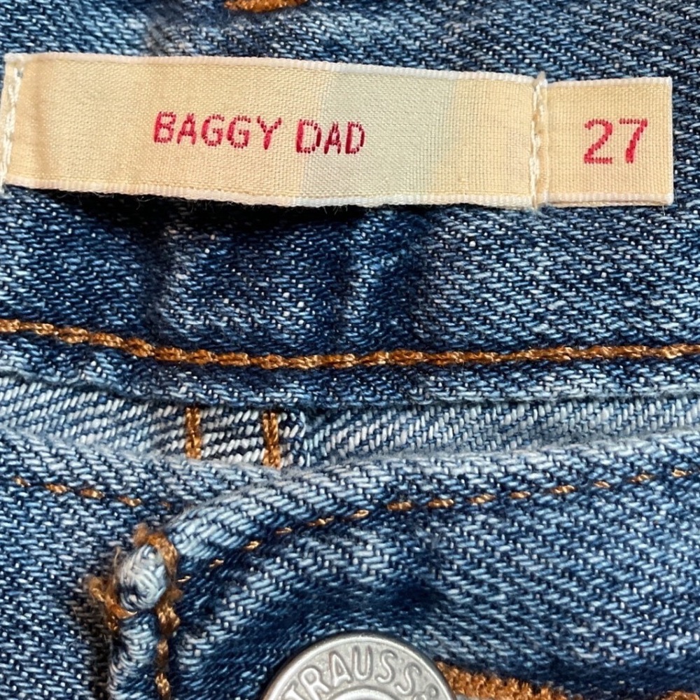Levis Baggy Dad Jeans Womens 27 Medium Wash Blue Straight Leg Relaxed Fit Denim - Picture 3 of 8